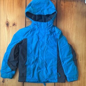 Lands' End Kids Bright Blue and Black Hooded Puffer Jacket